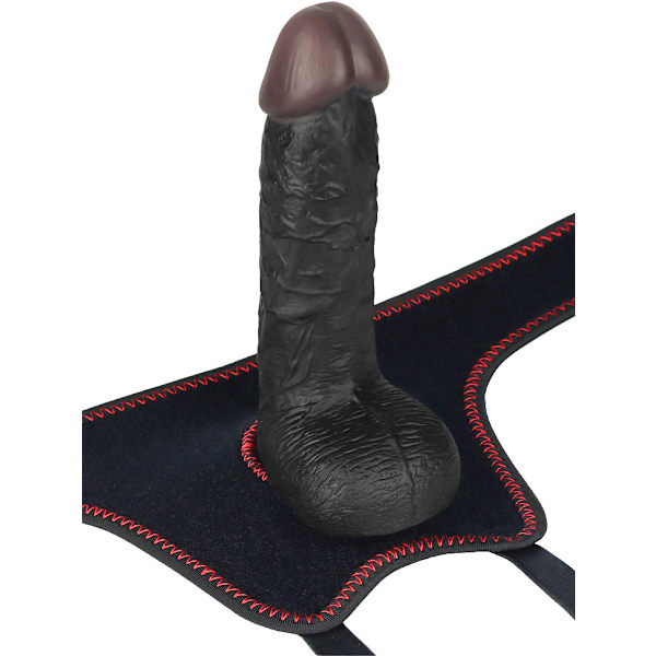 LoveToy: Easy StrapOn Set, 18 cm Mörk hudfärg, Svart
