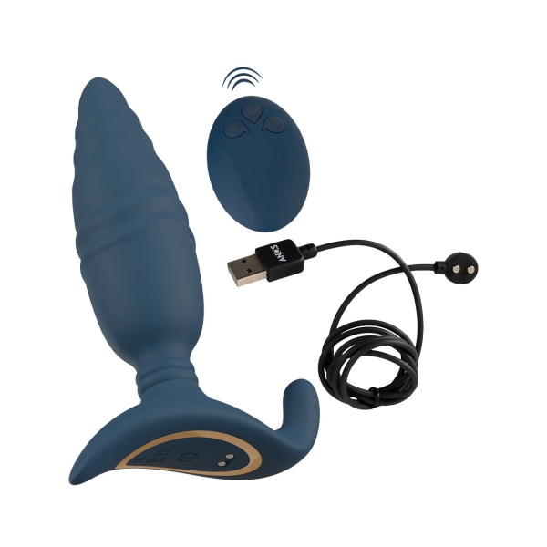 Anos: RC Thrusting Buttplug med Vibration Blå