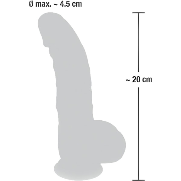 You2Toys: Medical Silicone Curved Dildo, 20 cm Ljus hudfärg