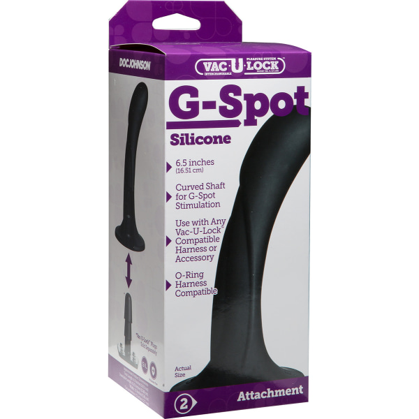 Doc Johnson: G-Spot Silicone Dildo, 17 cm, black Svart