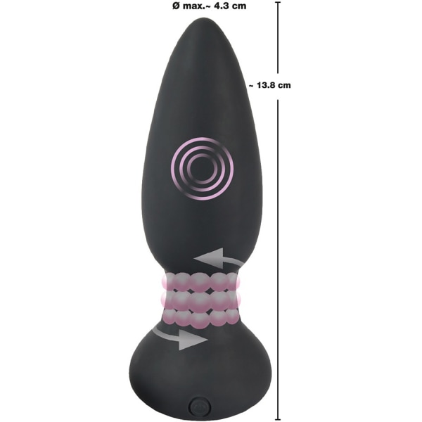 Black Velvets: Remote Controlled Rotating & Vibrating Plug Svart