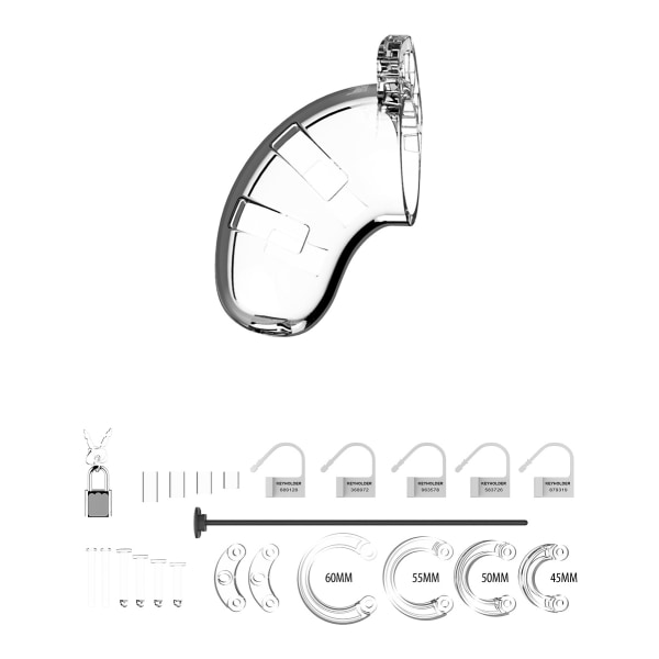ManCage: Model 15 with Urethal Sounding, 9 cm, transparent Transparent