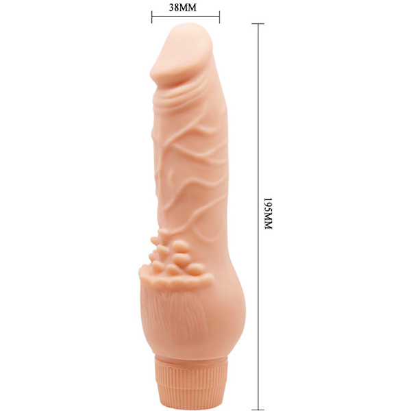 Barbara Clark: Realistisk Multi-Speed Vibrator, 19.5 cm Ljus hudfärg