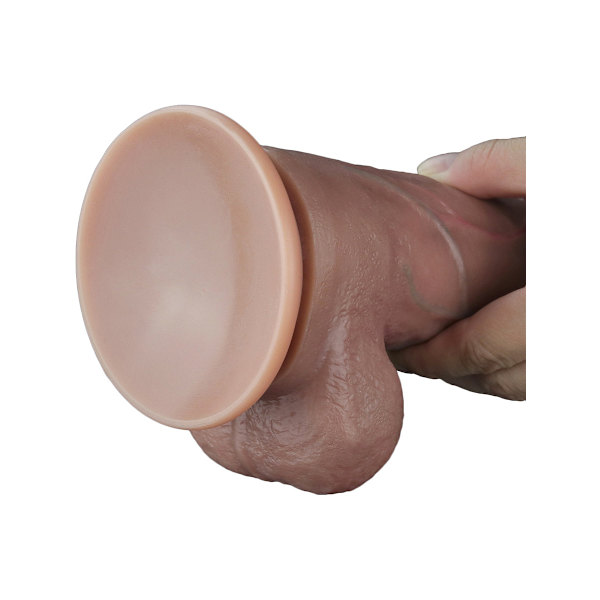 LoveToy: Dual-Layered Silicone Cock, 26.5 cm, mörk Mörk hudfärg