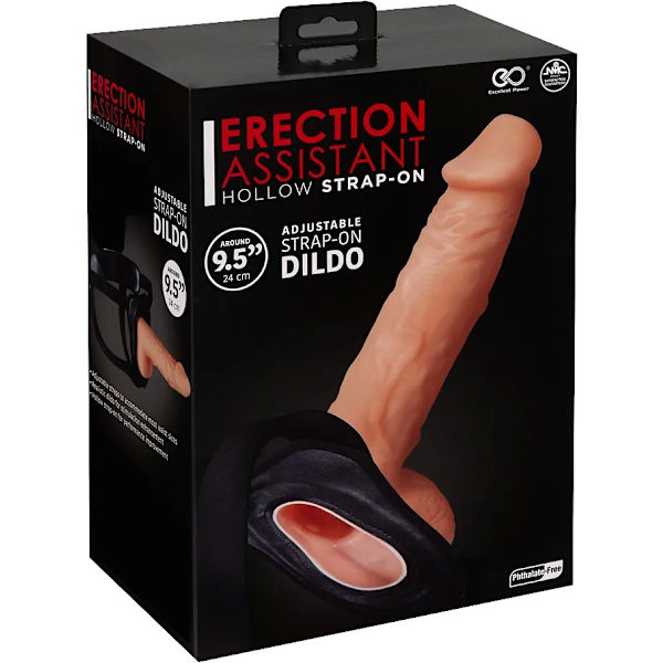 Excellent Power: Erection Assistant, Hollow Strap-On Ljus hudfärg, Svart