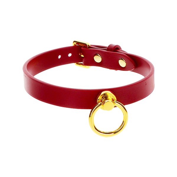 Taboom Luxury: O-Ring Collar Guld, Röd