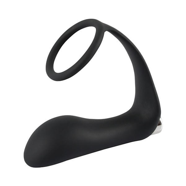 Black Velvets: Vibrating Ring & Plug Silver, Svart