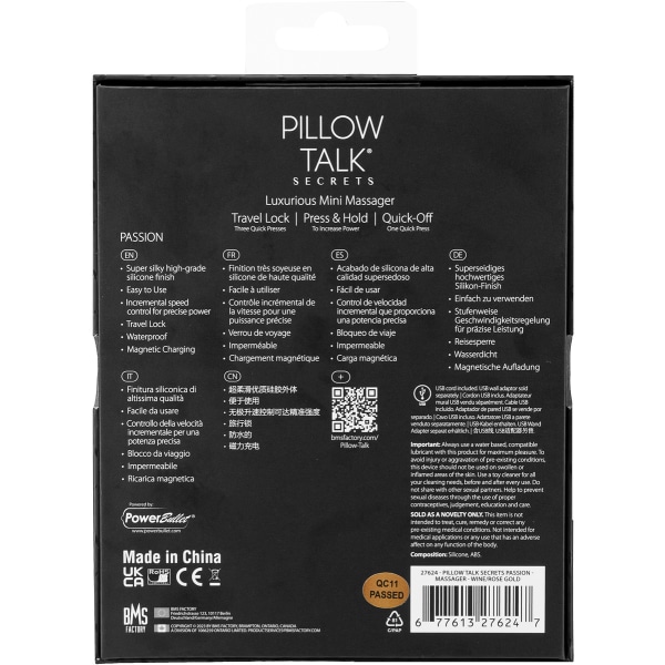 Pillow Talk Secrets: Passion, Clitoral Mini Vibrator Lila
