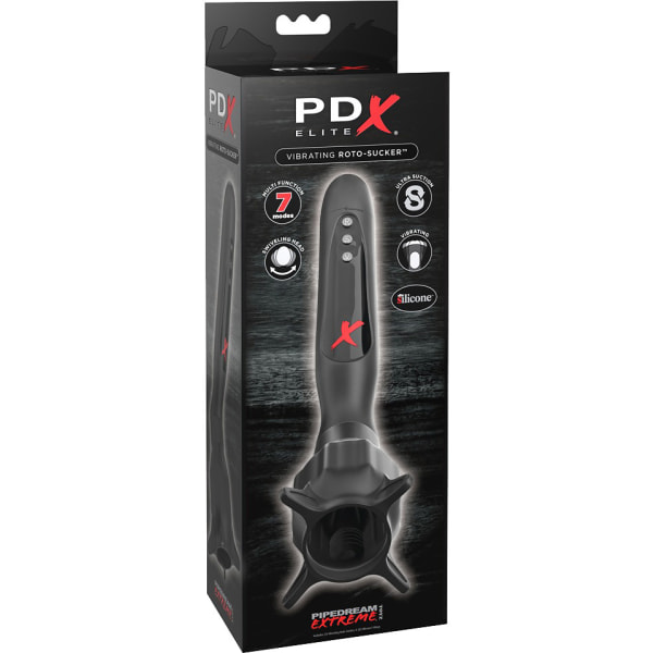 Pipedream PDX Elite: Vibrating Roto-Sucker Svart
