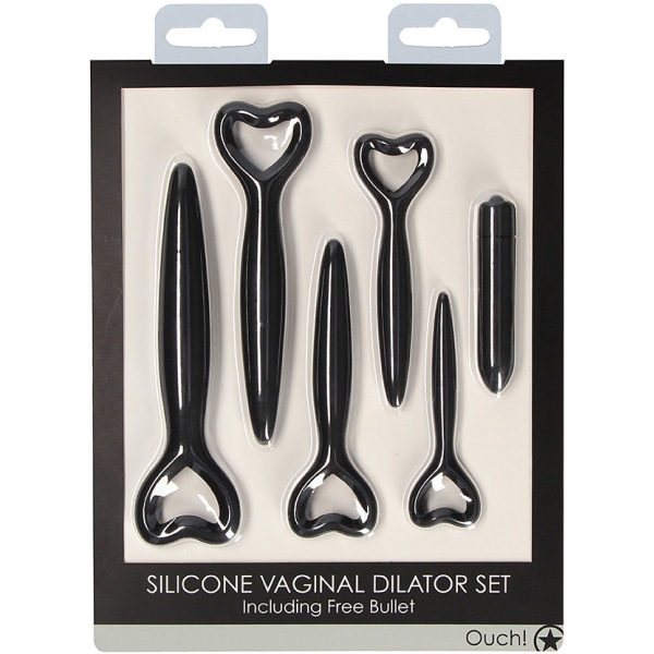 Ouch!: Vaginal Dilator Set + Vibrator Svart