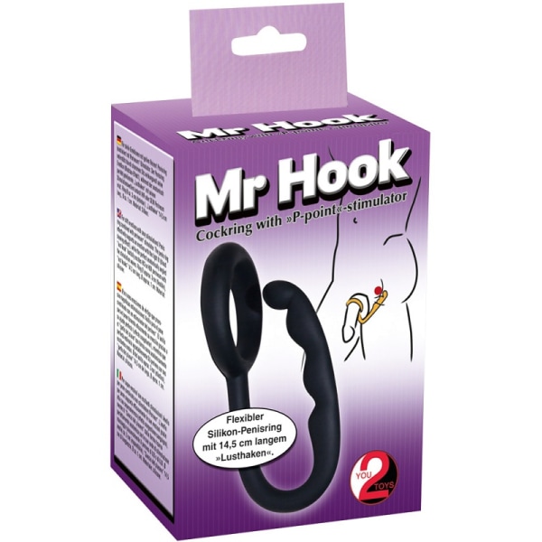 You2Toys: Mr. Hook, Cockring & P-point-stimulator Svart