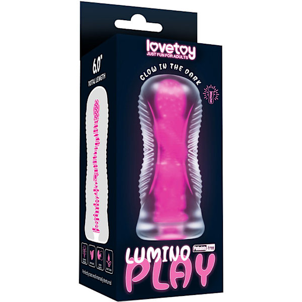 LoveToy: Lumino Play Stroker, Pink Glow Rosa, Självlysande, Transparent