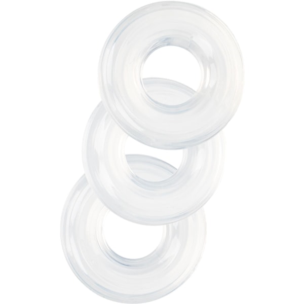 California Exotic: Set of 3 Silicone Stacker Rings Transparent