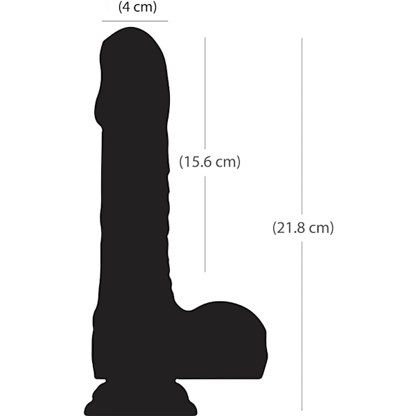 Naked Addiction: Rotating & Thrusting Vibrating Dong, 23 cm Svart