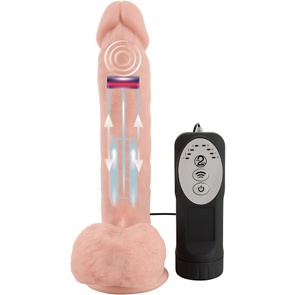 You2Toys: Medical Silicone Vibrator, Vibrating and Thrusting,... Ljus hudfärg