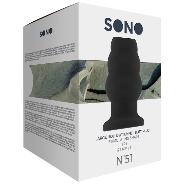 Sono: Large Hollow Tunnel Butt Plug No. 51, svart Svart