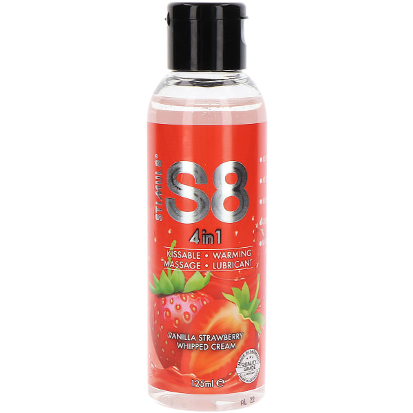 Stimul8: S8 4-i-1 Dessert Lube, Vanilje/Jordbær, 125 ml Transparent