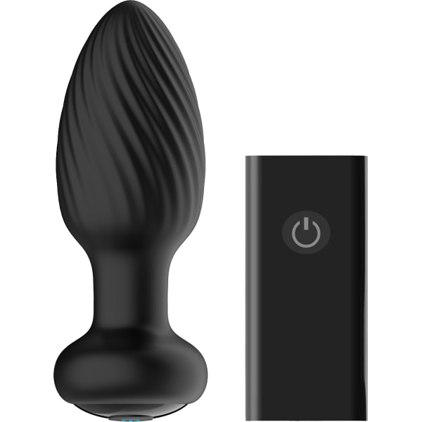 Nexus: Tornado, Rotating & Vibrating Butt Plug, small Svart