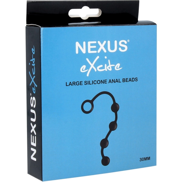 Nexus: Excite, Large Silicone Anal Beads Svart