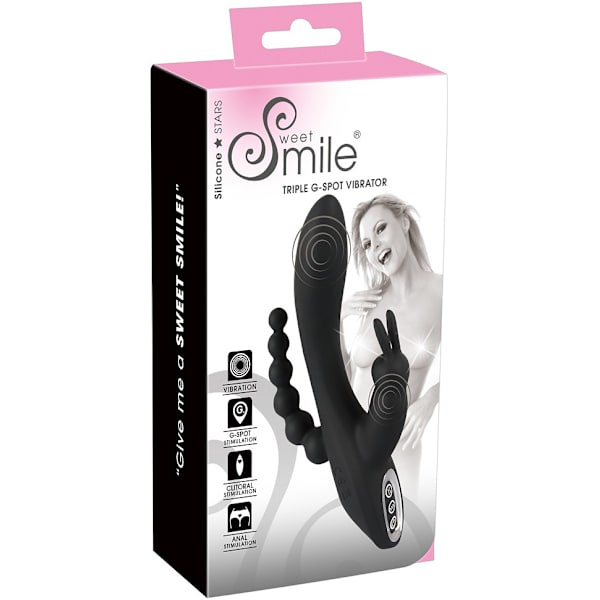 Sweet Smile: Triple G-Spot Vibrator Svart