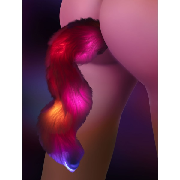 Taboom: Butt Plug with LED Unicorn Tail Rosa, Svart