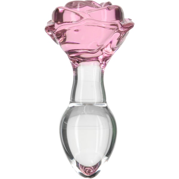 Pillow Talk: Rosy, Luxurious Glass Anal Plug with Bonus Bullet Rosa, Transparent