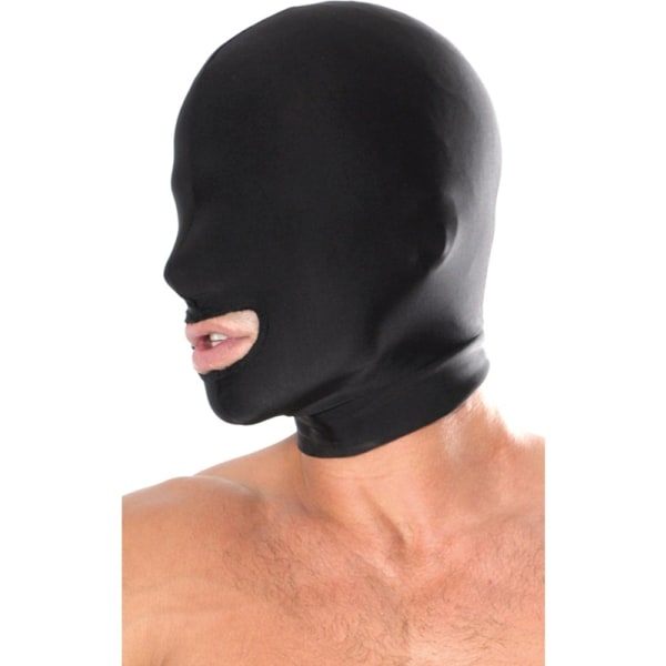 Pipedream Fetish Fantasy: Spandex Open Mouth Hood, sort Svart