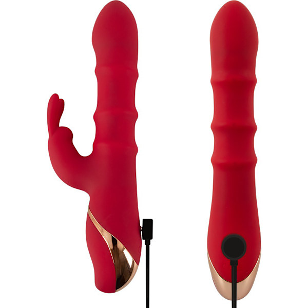 You2Toys: Rabbit Vibrator with 3 Moving Rings Röd