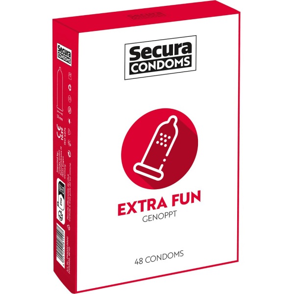 Secura: Extra Fun, Kondomer, 48-pack Transparent
