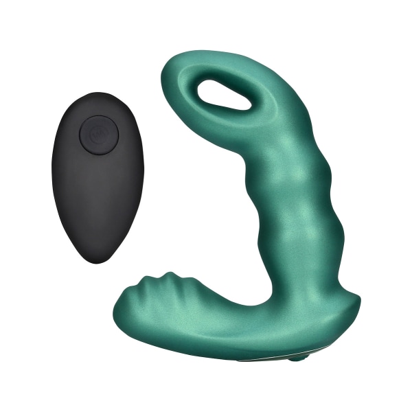 Ouch!: Beaded Vibrating Prostate Massager with Remote Grön