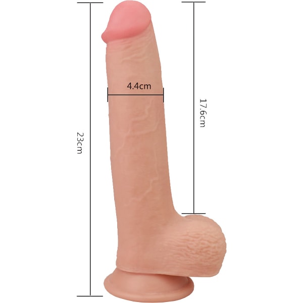 LoveToy: Hudlignende Blød Dong Ljus hudfärg 23 cm