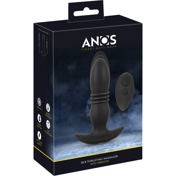 Anos: RC Thrusting Massager with Vibration Svart