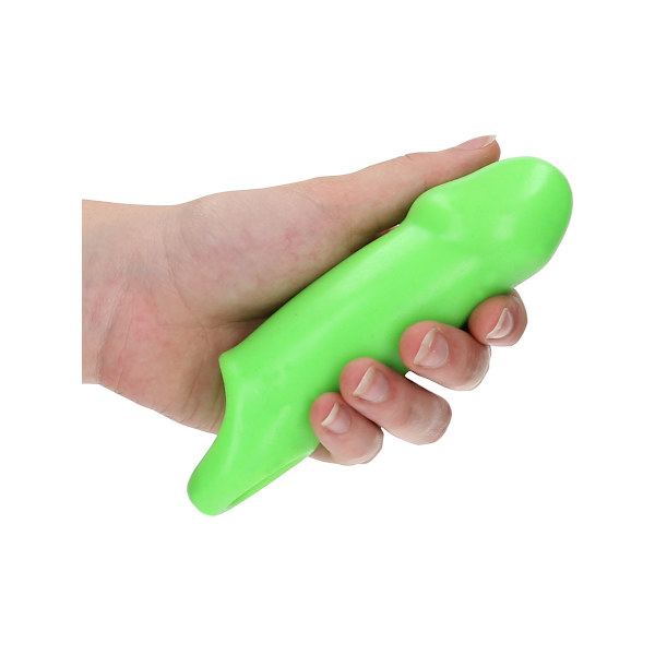 Ouch! Glow in the Dark: Smooth Thick Stretchy Penis Sleeve Grön, Självlysande