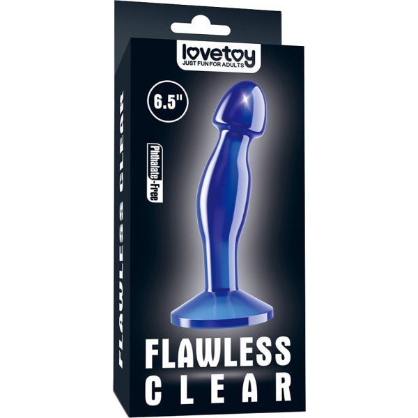 LoveToy: Flawless Clear Prostate Dildo Plug Blå