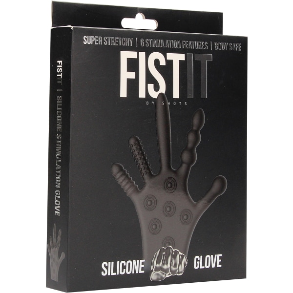 Fistit: Silicone Stimulation Glove, black Svart