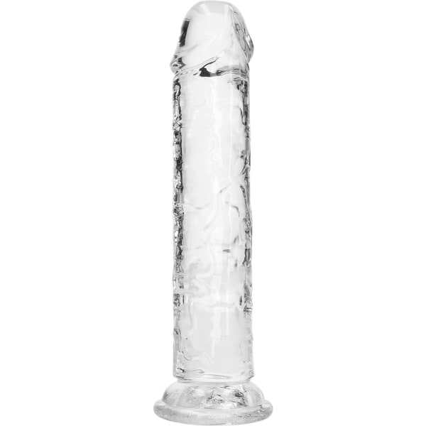 RealRock: Crystal Clear Straight Realistic Dildo, 18 cm Transparent