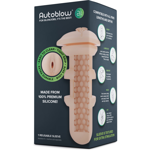 Autoblow A.I: Silicone Vagina Sleeve, light Ljus hudfärg