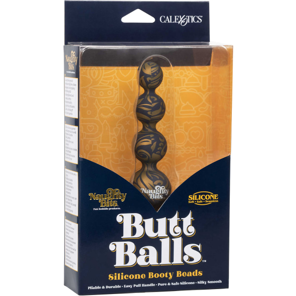 California Exotic: Butt Balls, Silicone Booty Beads Blå, Guld