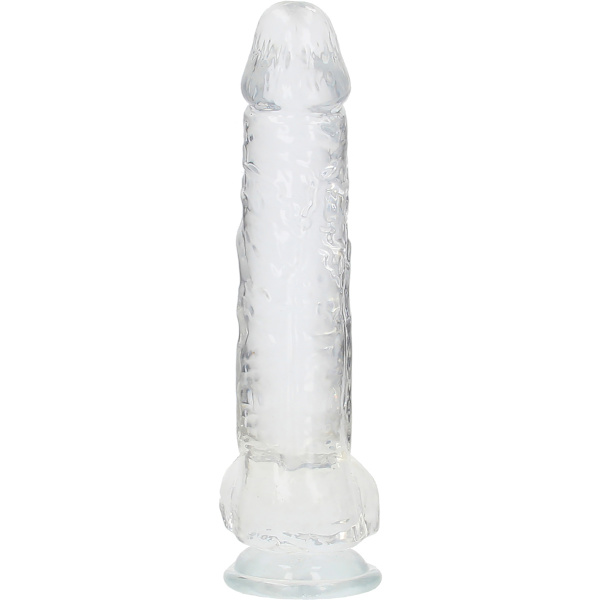 RealRock: Crystal Clear Realistic Dildo, Transparent 25 cm