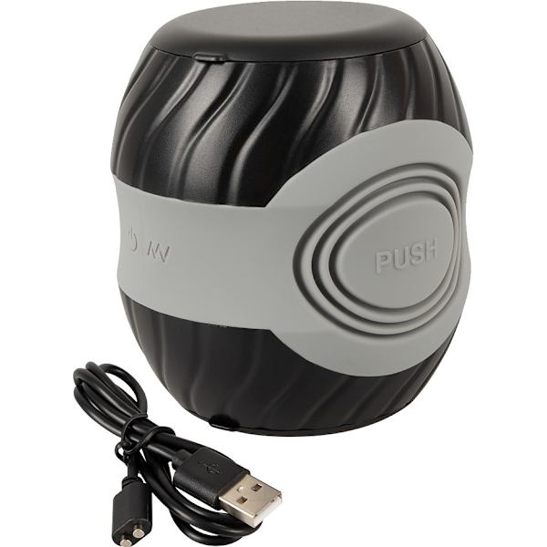 You2Toys: Vibrating & Sqeezable Donut Masturbator Grå, Svart