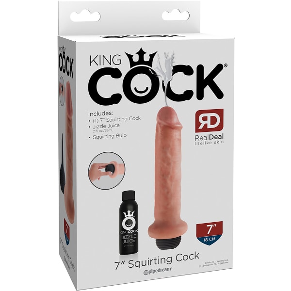 King Cock: Squirting Cock, 20 cm Ljus hudfärg