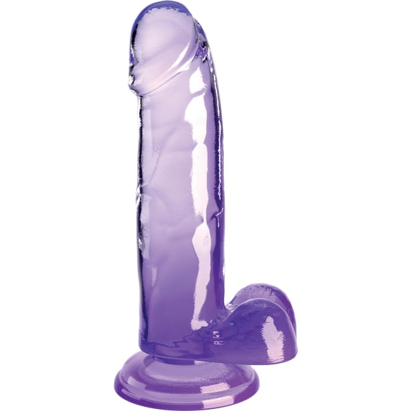King Cock Clear: Dildo with Balls, 20 cm, lila Lila