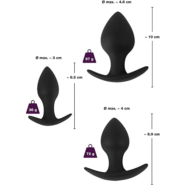 Black Velvets: Anal Trainer Set Svart