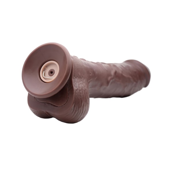 Loadz: Vibrating Squirting Dildo, 22cm Mörk hudfärg