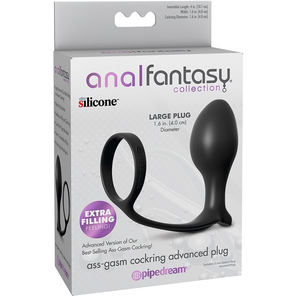 Pipedream Anal Fantasy: Ass-Gasm Cockring Advanced Plug Svart