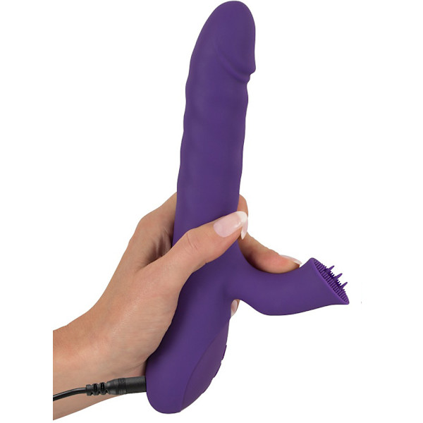 Sweet Smile: Thrusting & Rotating Pearl Vibrator Lila