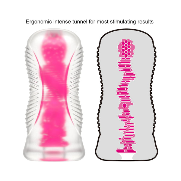 LoveToy: Lumino Play Stroker, Pink Glow Rosa, Självlysande, Transparent