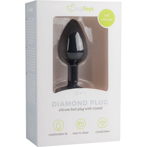 EasyToys: Diamond Plug, small, svart Svart