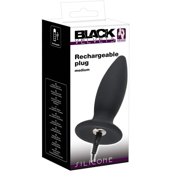 Black Velvets: Rechargeable Plug Svart Medium