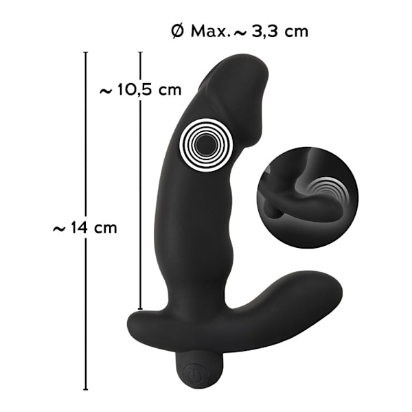 Anos: Cock Shaped Butt Plug with Vibration Svart
